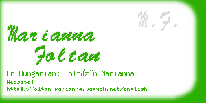 marianna foltan business card